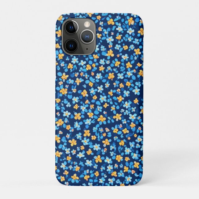 Blaues Little-Blume-Muster Case-Mate iPhone Hülle (Rückseite)