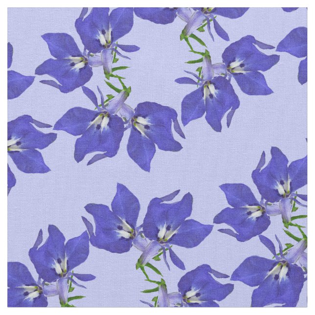 Blaues Lobelia-Blumen-Gewebe Stoff (Nahaufnahme)