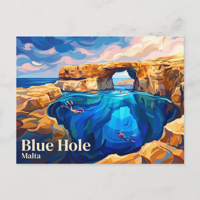 Blaues Loch Malta Postkarte (Vorderseite)