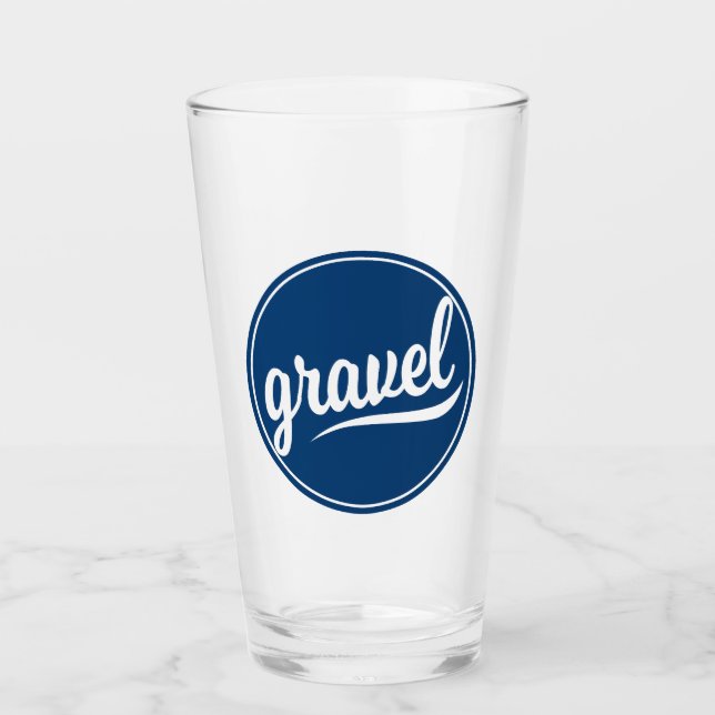 Blaues Logo für das Kies-Fahrrad Glas (Vorderseite)