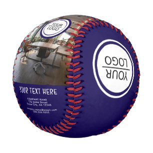Blaues Logo mit individuellem Text Firmenfoto Baseball