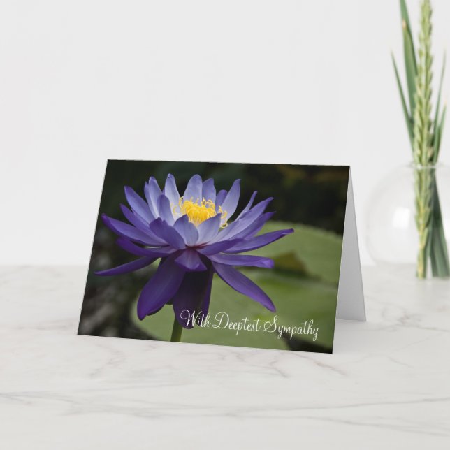 Blaues Lotus • Beileids-Karte Karte (Vorderseite)