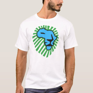 Blaues Löwe-Grün-Mähne Waka Waka Shirt