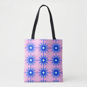 blaues Löwenzahn-Sternexplosionmuster Tasche