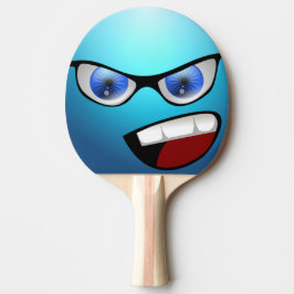 Blaues lustiges Gesichts-Tischtennis-Paddel Tischtennis Schläger