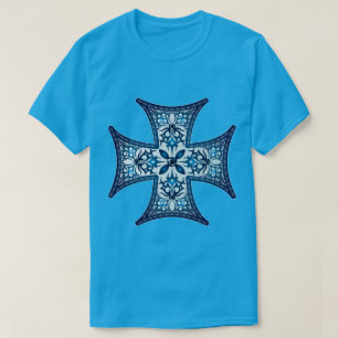 Blaues Malteserkreuz T-Shirt