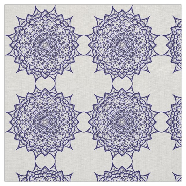 Blaues Mandala-Design Stoff (Muster)