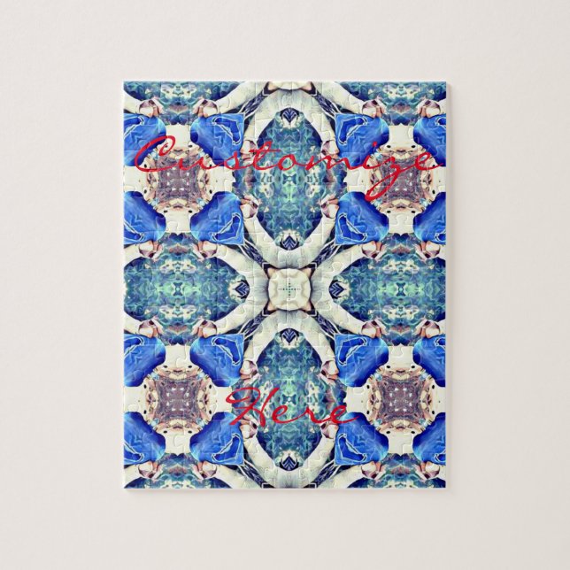 Blaues Mandala-Herz Muster Thunder_Cove (Vertikal)
