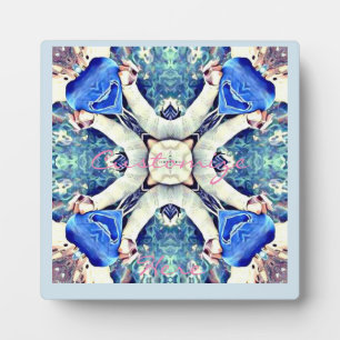 Blaues Mandala-Herz Muster Thunder_Cove Fotoplatte