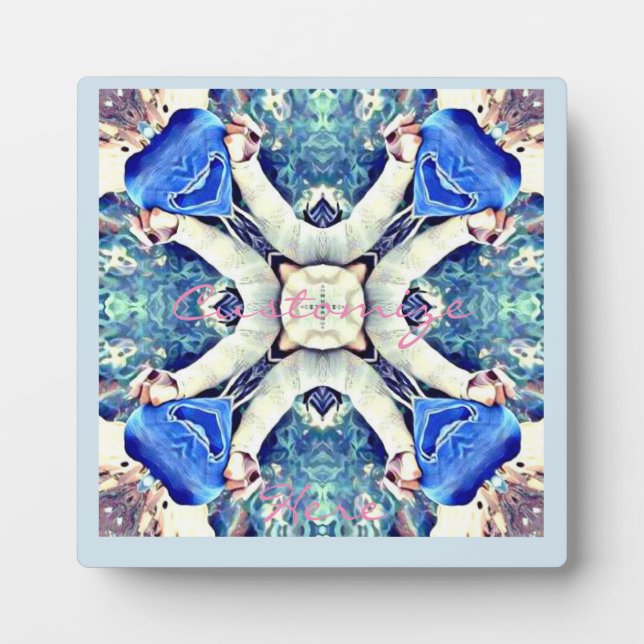 Blaues Mandala-Herz Muster Thunder_Cove Fotoplatte (Vorderseite)