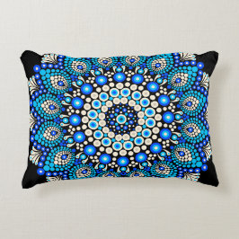 Blaues Mandala-Muster-Wurfkissen Boho-Dekoratives Dekokissen