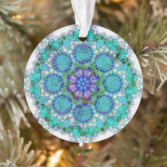 Blaues Mandala Ornament (Baum)