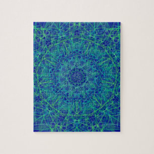Blaues Mandala-Paisley-Puzzle