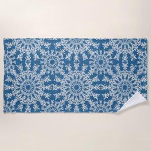 Blaues Mandala Strandtuch