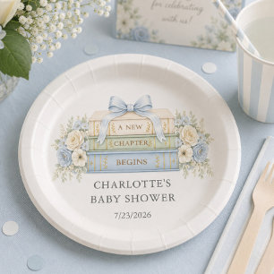 Blaues Märchenbuch-Baby-Shower-Papierplate Pappteller