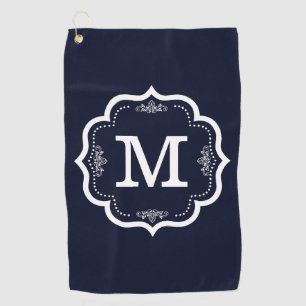 Blaues Marine-Monogramm Golfhandtuch