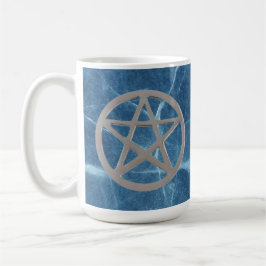 Blaues Marmor-Pentagramm Kaffeetasse
