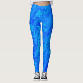 Blaues Marmormuster Leggings