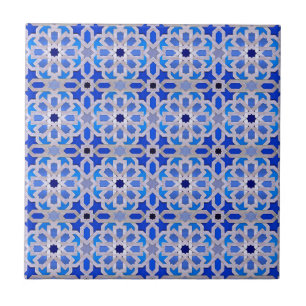 Blaues marokkanisches geometrisches Muster Fliese