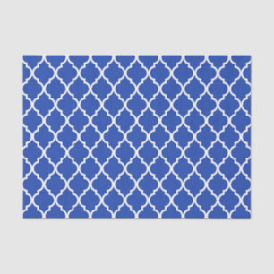Blaues marokkanisches Gittermuster Seidenpapier