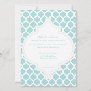 Blaues marokkanisches Muster für Hochzeiten Einladung