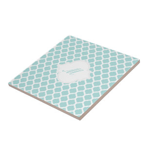 Blaues marokkanisches Muster mit Monogram-Tile-Tri Fliese