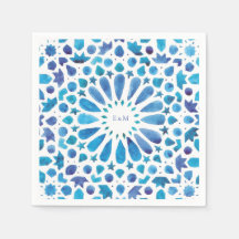 Blaues marokkanisches Tiles-Logo für Hochzeiten
