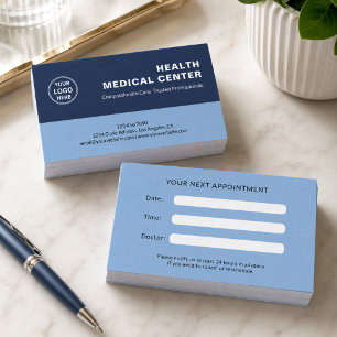 Blaues Medizinisches Gesundheitszentrum Arzt Profe Terminkarte