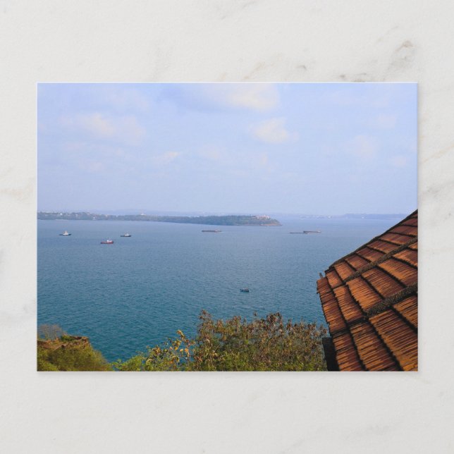 Blaues Meer aus Goa, Indien Postkarte (Vorderseite)