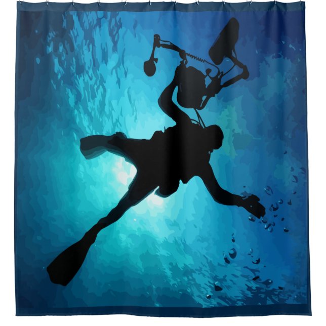Blaues Meer Duschvorhang (Vorderseite)