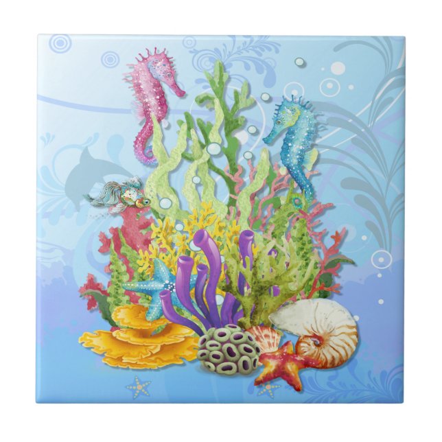 Blaues Meer Fliese (Vorderseite)