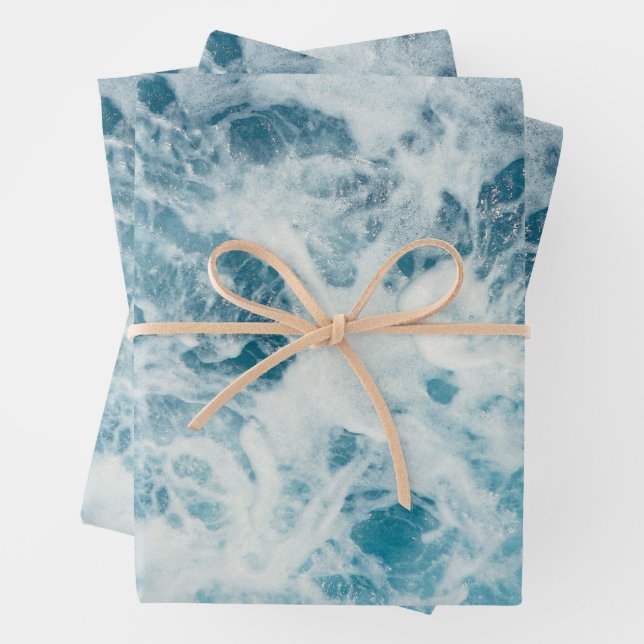 Blaues Meer Geschenkpapier Set (Beispiel)
