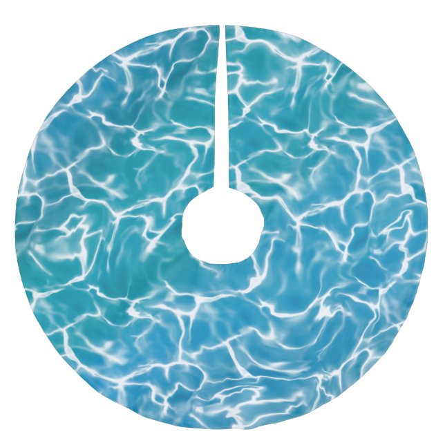 Blaues Meer* Polyester Weihnachtsbaumdecke (Vorderseite)