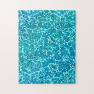 Blaues Meer Wasser mit Glitzern