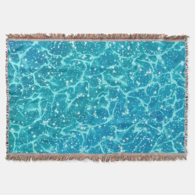 Blaues Meer Wasser mit Glitzern Decke (Vorderseite)