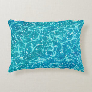 Blaues Meer Wasser mit Glitzern Dekokissen