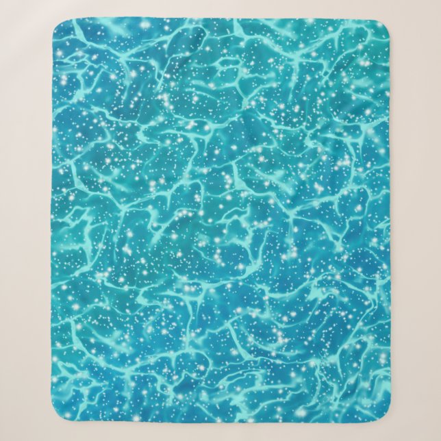 Blaues Meer Wasser mit Glitzern Sherpadecke (Vorderseite)