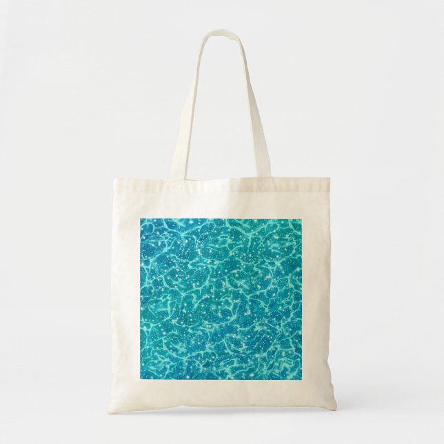 Blaues Meer Wasser mit Glitzern* Tragetasche (Vorne)