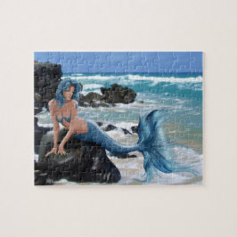 Blaues Meerjungfrau-Puzzlespiel
