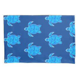 Blaues Meerschildkröten-Muster  Kissenbezug