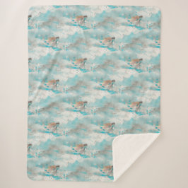 Blaues Meerwasser-Meeresschildkrötenmuster Sherpadecke