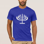 Blaues Menorah T-Shirt<br><div class="desc">Sie werden Liebe dieser coole blaue jüdische Entwurf Chanukkas Menorah. Groß für Geschenke! Verfügbar auf T-Shirts, intelligenten Telefon-Hüllen, mousepads, Schlüsselanhänger, Plakaten, Karten, elektronischen Abdeckungen, Computerlaptop/Notizbuchhülsen, -kappen, -Tassen und -mehr! Besichtigen Sie unseren Standort für einen kundenspezifischen Geschenkkasten für Samsung-Galaxie S3, iphone 5, HTC, das klar ist, /4 G Räuber, zünden Sie...</div>