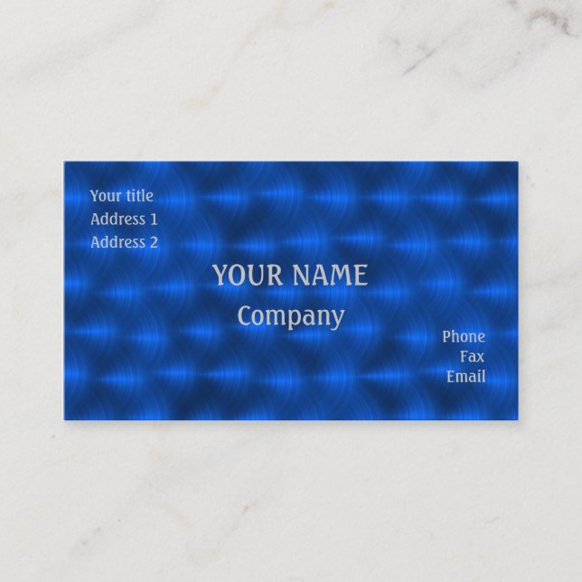 Blaues Metall Visitenkarte (Vorderseite)