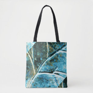 blaues Metallblatmuster Tasche