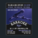 Blaues Mikrofon, Karaoke-Eventwerbung Flyer<br><div class="desc">Blue Microphone,  Karaoke Event Advertising Flyer vom Business Card Store.</div>