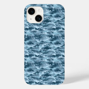Blaues militärisches pixeliges Tarnmuster Case-Mate iPhone 14 Hülle