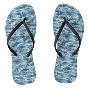 Blaues militärisches pixeliges Tarnmuster Flip Flops