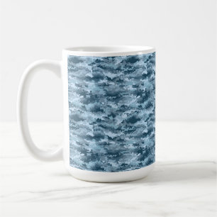 Blaues militärisches pixeliges Tarnmuster Kaffeetasse