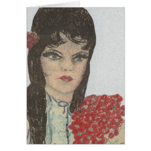 Blaues mit Augen Blumen-Mädchen