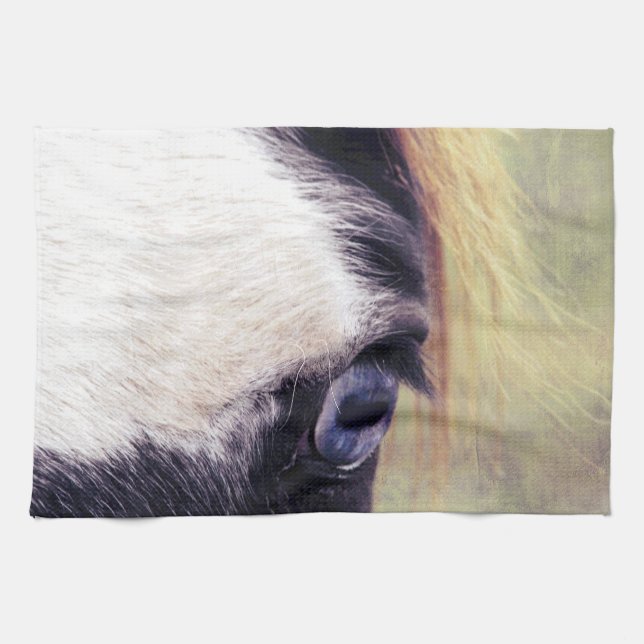 Blaues Mit Augen Paint Horse Geschirrtuch (Horizontal)